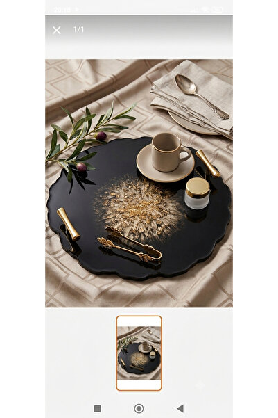 Demet Art Studio Reçineye Hayat Veriyoruz Epoksi 25 Cm. Dalgalı Altın Varak S...