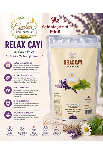 Eceden Şifalı Güzellik Relax Çayı ,Melisa,Papatya, Rezene, Uyku,Stres Azaltma...