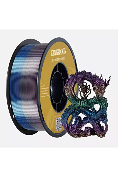 KINGROON PLA Silk Gökkuşağı Filament Universe (Kozmik Evren) - 1.75 1Kg - Ren...