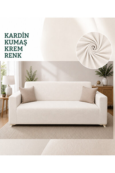 Akbal Home Klasik 3Lü Koltuk Örtüsü Likralı Tüm Çevre Giydirme Alttan Lastikl...