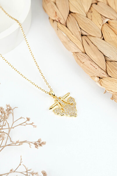 Jack Ferrero Special Design Yellow Plated Zircon Stone Brass Women's Necklace