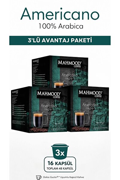 Mahmood Coffee ماحمود دولتشي غوستو كبسولات قهوة أمريكانو 16 قطعة × 3 علب