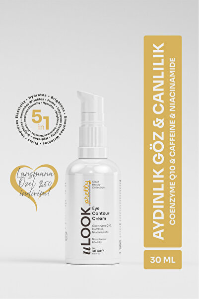 uLOOK Göz Çevresi Kremi 30 ml – Q10, Kafein ve Niasinamid İçeren Morluk Karşı...