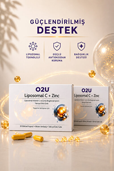 O2U Lipozomal C Vitamini + Çinko Bisglisinat | Yüksek Emilim Bağışıklık & Ant...