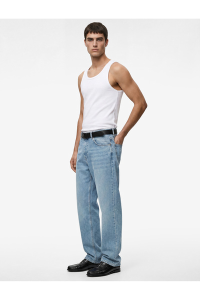 Koton Normal Waist Pocketed Loose Baggy Jean Trousers