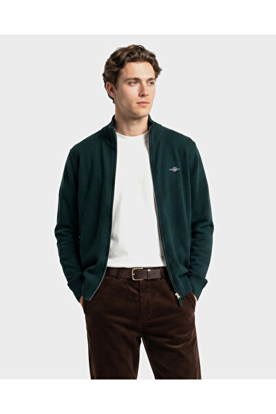 Gant Erkek Yeşil Regular Fit Yün Hırka