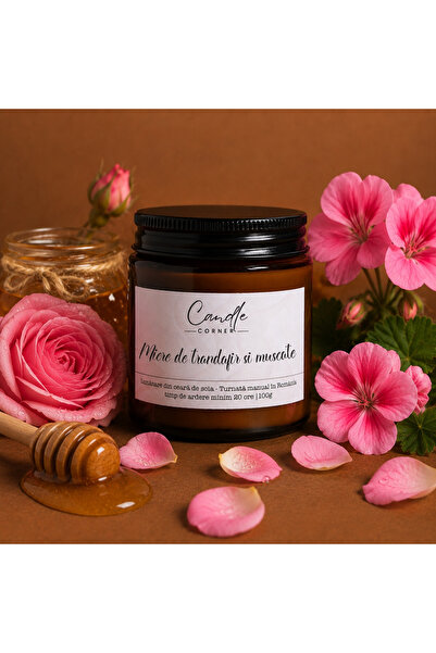 Candle Corner Lumânare parfumată din ceară de soia 100g, recipient din sticlă...