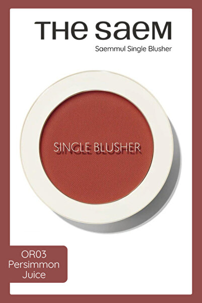 THE SAEM Sebum Kontrolü Sağlayan Tekli Toz Allık - Saemmul Single Blusher - O...