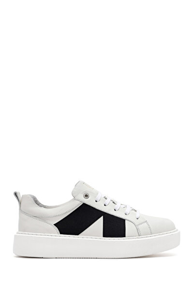 Derimod Pantofi alb din piele cu talpă groasă cu șireturi pentru bărbați 25SF...