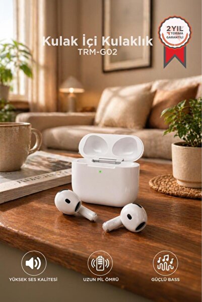 Torima Bluetooth Kulaklık Kulak İçi Anc Kablosuz Kulaklık TRM-GO2 Beyaz