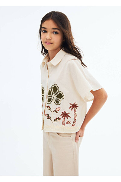 MANGO Kids Blugi wideleg cu manșete uzate