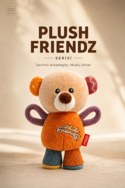 Gigwi Plush Friendz Serisi Sesli Ayı Peluş Köpek Oyuncağı - Küçük Irk & Yavru