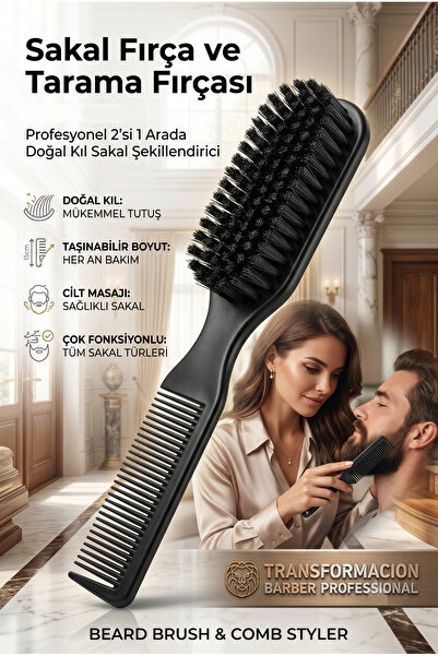Transformacion Saç Sakal Tarama Fırçası Profesyonel Sakal Fırçası ve Tarağı, ...