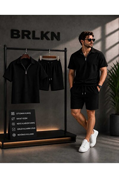 BRLKN Set de pantaloni scurți otomani cu jumătate de fermoar