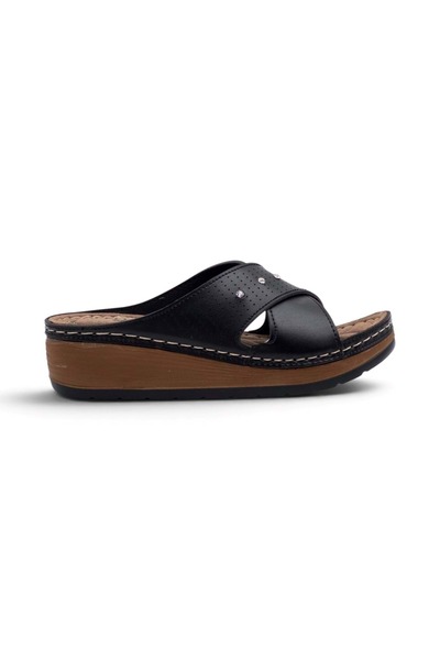 DİĞER1111 Apella Safi̇r Cross Orthopedic Women's Slippers