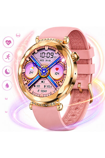 IBESPHERE Smartwatch Elegant Femei, Ecran AMOLED 390x390, Autonomie 7 zile, A...