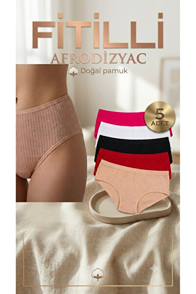 Afrodizyac 5-dijelni Rebrasto Visok struk Rebrasta pletenina Pamuk gaćice