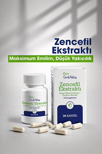 Dr. Ümit Aktaş Zencefil Ekstraktı - Microenkapsüle 30 Bitkisel Kapsül