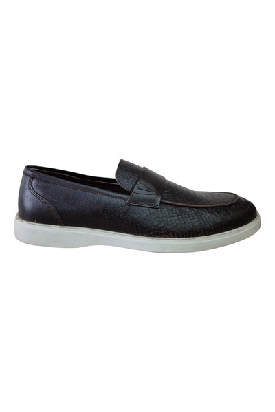 MelAlp Men's Genuine Leather Shoes Crocodile Print