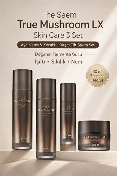 THE SAEM True Mushroom LX Skin Care 3 Set / Aydınlatıcı & Kırışıklık Karşıtı