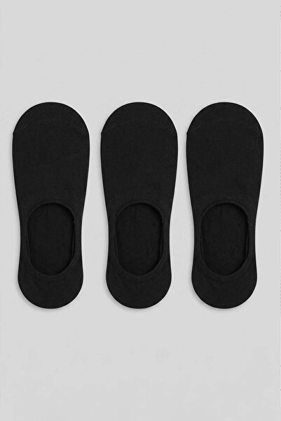 ablukaonline Unisex bamboo silicone invisible ballerina socks 3-piece set black