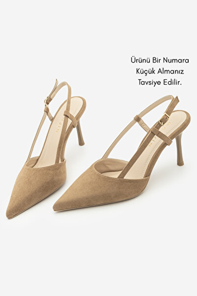 Marjin Women's Stiletto Pointed Toe Open Back Ankle Strap Classic Heeled Shoe...