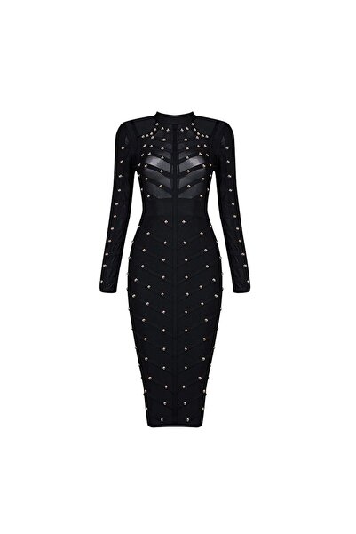 NO BRAND Rochie bandage elegantă - Negru, mărime unică