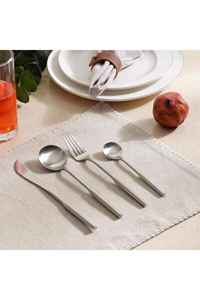 PAN HOME طقم أدوات مائدة بيرلا 24 قطعة - كروم
