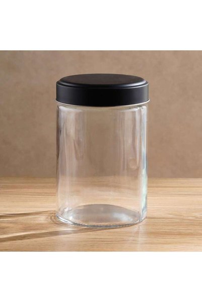 PAN HOME Jazz Glass Canister With Chalkboard 1.2L -Clear