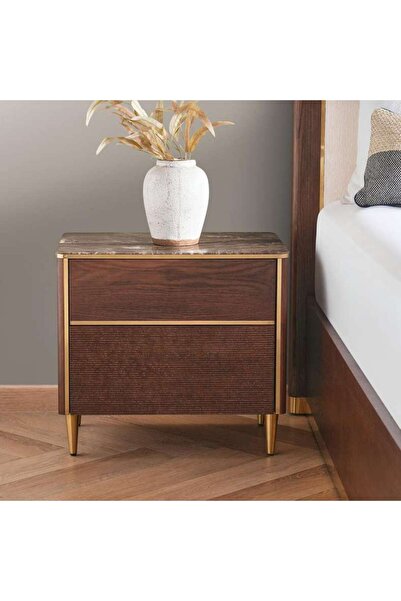 PAN HOME Casavelle 2-drawer Nightstand - Walnut