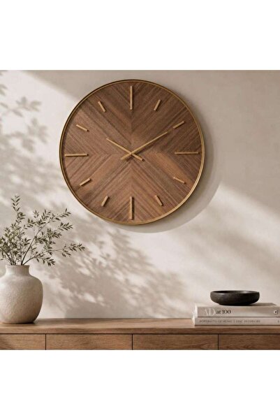 PAN HOME ساعة حائط روسيان قطر 76 سم - طبيعي