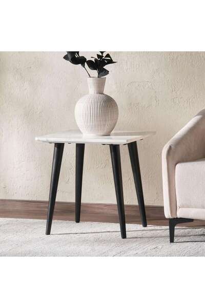 PAN HOME Lukenz End Table Marble - White & Black