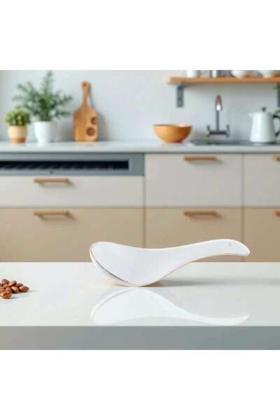 PAN HOME Regale Soup Spoon 14x5cm - White And Gold