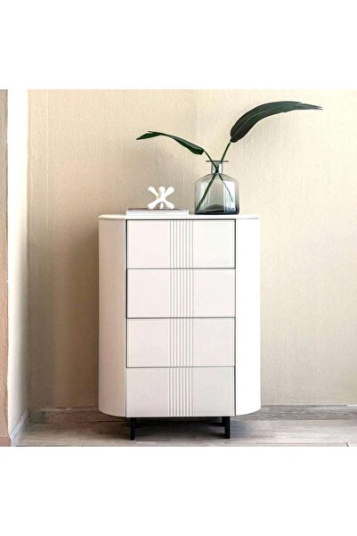PAN HOME Beijing Chest Of 4 Drawer - Light Grey