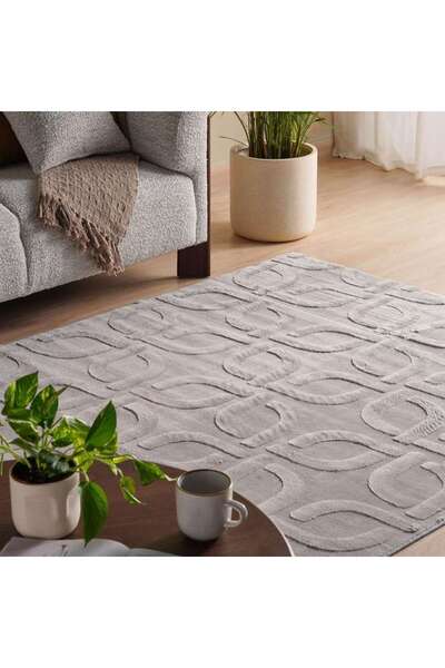 PAN HOME سجادة ألجو سوبر سوفت من الفرو الصناعي 160x230 سم - فضي