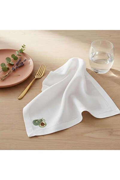 PAN HOME طقم مناديل مطرزة بالأفوكادو 6 قطع 45x45 سم - أخضر