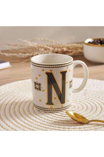 PAN HOME Alphabet N Mug 300ml -white
