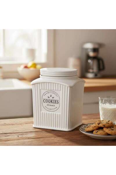 PAN HOME Lenosa Cookies Canister 2l -white