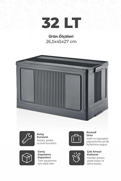 Kitchen Life Tekli İstiflenebilir Portatif Katlanabilir Çok Amaçlı Organizer ...
