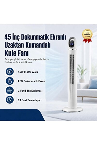 hızlı store Profesyonel 45 İnç Elektrikli Kanatsız Dokunmatik Ekranlı Uzaktan...