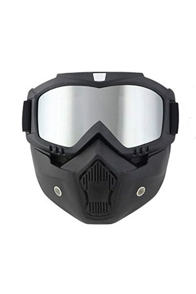 MOTOANL Cross Uyumlu   Motosiklet Bisiklet  Açık Kask Maskesi Süngerli Bant L...