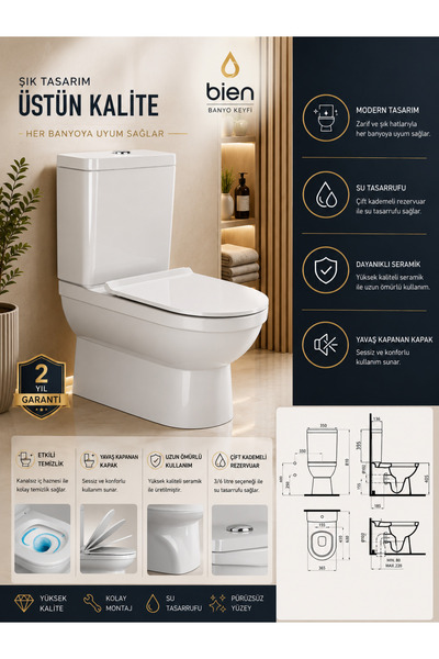 BS CAPRI KANALSIZ DUVARA SIFIR KLOZET,SOFT KAPAK,İÇ TAKIM DAHİL.