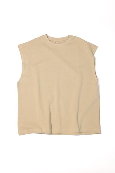 no7man Raen Khaki Oversize Sleeveless 100% Cotton Men's Tshirt