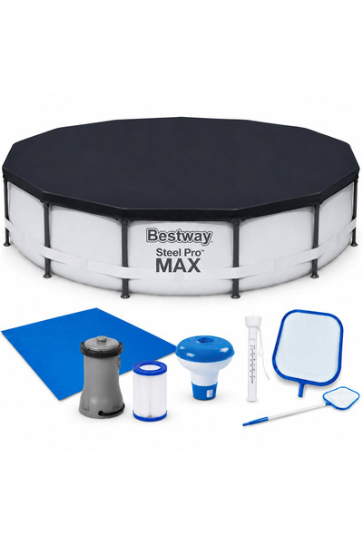 BESTWAY Piscina Cadru Metalic Steel Pro Max, 305x76 Cm, Cu Toate Accesoriile