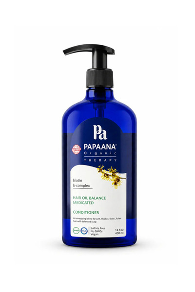 Papaana Organic بلسم طبي لموازنة زيت الشعر مع زبدة الشيا - 400 مل