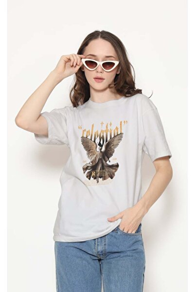 buzagi tasarım ürünleri Urban Regular Fit Unisex White T-Shirt