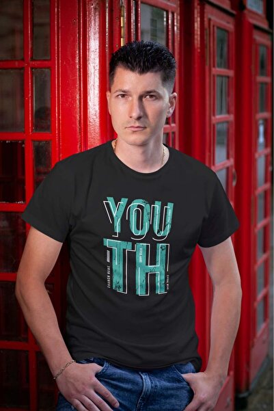 buzagi tasarım ürünleri Youth Regular Fit Unisex Black T-Shirt