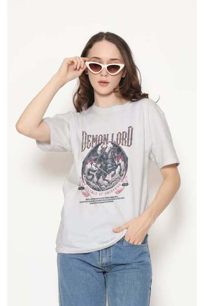buzagi tasarım ürünleri Urban Regular Fit Unisex White T-Shirt