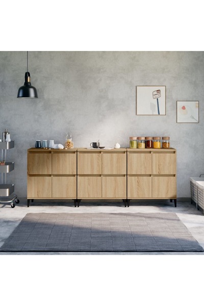 Concept Servante, 3 buc, stejar sonoma, 60x35x70 cm, lemn prelucrat