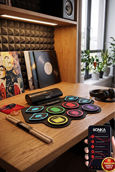 Midex Ddx-75 Şarjlı Dijital Davul 9 ped 2 Ayak Pedalı Bluetooth (kulaklık Çub...